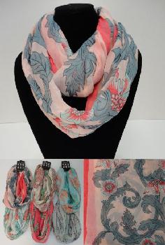 Extra-Wide Light Weight Infinity Scarf [Floral]